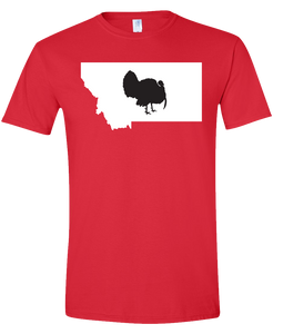 Short Sleeve T-Shirt Montana Red Turkey Vibrant Design High Quality Tight Knit Ring Spun Low Maintenance Cotton Printed With The Newest Available Color Transfer Technology