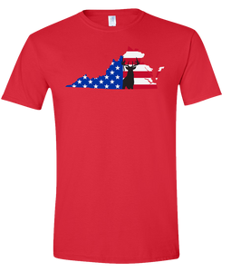 Short Sleeve T-Shirt Virginia Red Whitetail Deer Vibrant Design High Quality Tight Knit Ring Spun Low Maintenance Cotton Printed With The Newest Available Color Transfer Technology