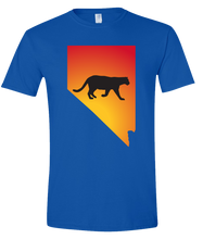 Load image into Gallery viewer, Short Sleeve T-Shirt Nevada Royal Mountain Lion Vibrant Design High Quality Tight Knit Ring Spun Low Maintenance Cotton Printed With The Newest Available Color Transfer Technology