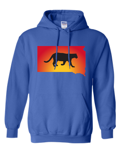 Pullover Hooded Sweatshirt South Dakota Royal Mountain Lion Vibrant Design High Quality Tight Knit Ring Spun Low Maintenance Cotton Printed With The Newest Available Color Transfer Technology