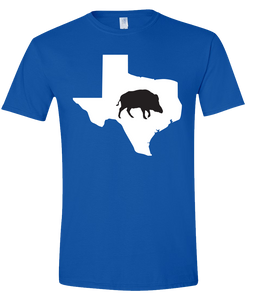 Short Sleeve T-Shirt Texas Royal Wild Hog Vibrant Design High Quality Tight Knit Ring Spun Low Maintenance Cotton Printed With The Newest Available Color Transfer Technology