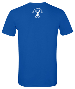 Short Sleeve T-Shirt Idaho Royal Moose Vibrant Design High Quality Tight Knit Ring Spun Low Maintenance Cotton Printed With The Newest Available Color Transfer Technology