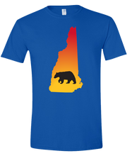 Load image into Gallery viewer, Short Sleeve T-Shirt New Hampshire Royal Black Bear Vibrant Design High Quality Tight Knit Ring Spun Low Maintenance Cotton Printed With The Newest Available Color Transfer Technology