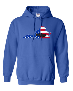 Pullover Hooded Sweatshirt Virginia Royal Large Mouth Bass Vibrant Design High Quality Tight Knit Ring Spun Low Maintenance Cotton Printed With The Newest Available Color Transfer Technology