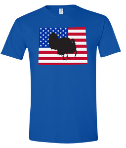 Short Sleeve T-Shirt Wyoming Royal Turkey Vibrant Design High Quality Tight Knit Ring Spun Low Maintenance Cotton Printed With The Newest Available Color Transfer Technology