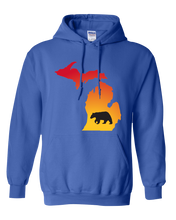 Load image into Gallery viewer, Pullover Hooded Sweatshirt Michigan Royal Black Bear Vibrant Design High Quality Tight Knit Ring Spun Low Maintenance Cotton Printed With The Newest Available Color Transfer Technology