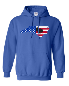 Pullover Hooded Sweatshirt North Carolina Royal Turkey Vibrant Design High Quality Tight Knit Ring Spun Low Maintenance Cotton Printed With The Newest Available Color Transfer Technology