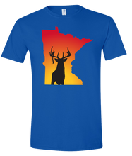 Load image into Gallery viewer, Short Sleeve T-Shirt Minnesota Royal Whitetail Deer Vibrant Design High Quality Tight Knit Ring Spun Low Maintenance Cotton Printed With The Newest Available Color Transfer Technology