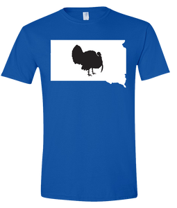 Short Sleeve T-Shirt South Dakota Royal Turkey Vibrant Design High Quality Tight Knit Ring Spun Low Maintenance Cotton Printed With The Newest Available Color Transfer Technology