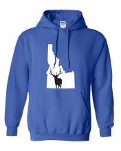 Load image into Gallery viewer, Pullover Hooded Sweatshirt Idaho Royal Elk Vibrant Design High Quality Tight Knit Ring Spun Low Maintenance Cotton Printed With The Newest Available Color Transfer Technology