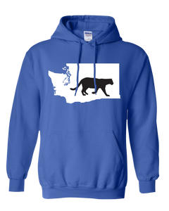 Pullover Hooded Sweatshirt Washington Royal Mountain Lion Vibrant Design High Quality Tight Knit Ring Spun Low Maintenance Cotton Printed With The Newest Available Color Transfer Technology