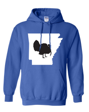 Load image into Gallery viewer, Pullover Hooded Sweatshirt Arkansas Royal Turkey Vibrant Design High Quality Tight Knit Ring Spun Low Maintenance Cotton Printed With The Newest Available Color Transfer Technology