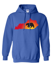 Load image into Gallery viewer, Pullover Hooded Sweatshirt Kentucky Royal Black Bear Vibrant Design High Quality Tight Knit Ring Spun Low Maintenance Cotton Printed With The Newest Available Color Transfer Technology