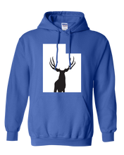 Load image into Gallery viewer, Pullover Hooded Sweatshirt Utah Royal Mule Deer Vibrant Design High Quality Tight Knit Ring Spun Low Maintenance Cotton Printed With The Newest Available Color Transfer Technology