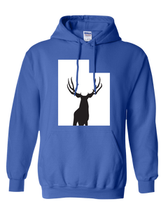 Pullover Hooded Sweatshirt Utah Royal Mule Deer Vibrant Design High Quality Tight Knit Ring Spun Low Maintenance Cotton Printed With The Newest Available Color Transfer Technology