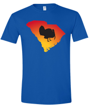 Load image into Gallery viewer, Short Sleeve T-Shirt South Carolina Royal Turkey Vibrant Design High Quality Tight Knit Ring Spun Low Maintenance Cotton Printed With The Newest Available Color Transfer Technology