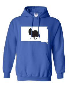 Pullover Hooded Sweatshirt South Dakota Royal Turkey Vibrant Design High Quality Tight Knit Ring Spun Low Maintenance Cotton Printed With The Newest Available Color Transfer Technology