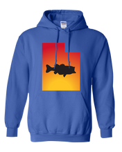 Load image into Gallery viewer, Pullover Hooded Sweatshirt Utah Royal Large Mouth Bass Vibrant Design High Quality Tight Knit Ring Spun Low Maintenance Cotton Printed With The Newest Available Color Transfer Technology