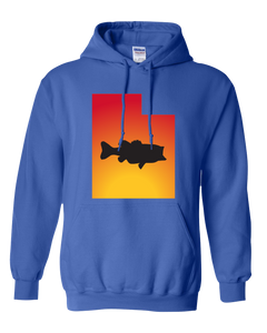 Pullover Hooded Sweatshirt Utah Royal Large Mouth Bass Vibrant Design High Quality Tight Knit Ring Spun Low Maintenance Cotton Printed With The Newest Available Color Transfer Technology