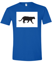 Load image into Gallery viewer, Short Sleeve T-Shirt Colorado Royal Mountain Lion Vibrant Design High Quality Tight Knit Ring Spun Low Maintenance Cotton Printed With The Newest Available Color Transfer Technology