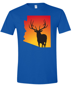 Short Sleeve T-Shirt Arizona Royal Elk Vibrant Design High Quality Tight Knit Ring Spun Low Maintenance Cotton Printed With The Newest Available Color Transfer Technology