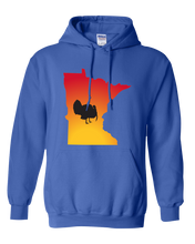 Load image into Gallery viewer, Pullover Hooded Sweatshirt Minnesota Royal Turkey Vibrant Design High Quality Tight Knit Ring Spun Low Maintenance Cotton Printed With The Newest Available Color Transfer Technology