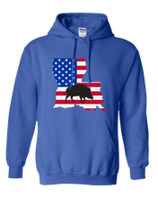 Load image into Gallery viewer, Pullover Hooded Sweatshirt Louisiana Royal Wild Hog Vibrant Design High Quality Tight Knit Ring Spun Low Maintenance Cotton Printed With The Newest Available Color Transfer Technology