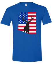 Load image into Gallery viewer, Short Sleeve T-Shirt Arizona Royal Mule Deer Vibrant Design High Quality Tight Knit Ring Spun Low Maintenance Cotton Printed With The Newest Available Color Transfer Technology