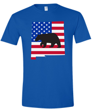 Load image into Gallery viewer, Short Sleeve T-Shirt New Mexico Royal Black Bear Vibrant Design High Quality Tight Knit Ring Spun Low Maintenance Cotton Printed With The Newest Available Color Transfer Technology