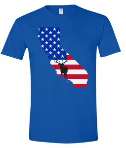 Short Sleeve T-Shirt California Royal Elk Vibrant Design High Quality Tight Knit Ring Spun Low Maintenance Cotton Printed With The Newest Available Color Transfer Technology