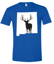 Load image into Gallery viewer, Short Sleeve T-Shirt New Mexico Royal Elk Vibrant Design High Quality Tight Knit Ring Spun Low Maintenance Cotton Printed With The Newest Available Color Transfer Technology