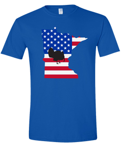 Short Sleeve T-Shirt Minnesota Royal Turkey Vibrant Design High Quality Tight Knit Ring Spun Low Maintenance Cotton Printed With The Newest Available Color Transfer Technology