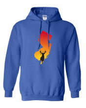 Load image into Gallery viewer, Pullover Hooded Sweatshirt New Jersey Royal Whitetail Deer Vibrant Design High Quality Tight Knit Ring Spun Low Maintenance Cotton Printed With The Newest Available Color Transfer Technology