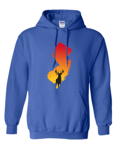 Pullover Hooded Sweatshirt New Jersey Royal Whitetail Deer Vibrant Design High Quality Tight Knit Ring Spun Low Maintenance Cotton Printed With The Newest Available Color Transfer Technology