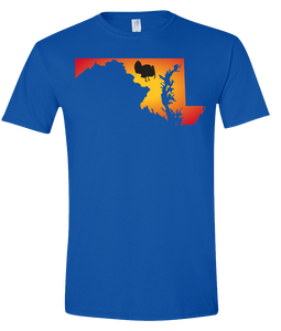 Short Sleeve T-Shirt Maryland Royal Turkey Vibrant Design High Quality Tight Knit Ring Spun Low Maintenance Cotton Printed With The Newest Available Color Transfer Technology