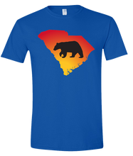 Load image into Gallery viewer, Short Sleeve T-Shirt South Carolina Royal Black Bear Vibrant Design High Quality Tight Knit Ring Spun Low Maintenance Cotton Printed With The Newest Available Color Transfer Technology