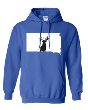 Load image into Gallery viewer, Pullover Hooded Sweatshirt South Dakota Royal Whitetail Deer Vibrant Design High Quality Tight Knit Ring Spun Low Maintenance Cotton Printed With The Newest Available Color Transfer Technology