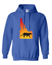 Load image into Gallery viewer, Pullover Hooded Sweatshirt Idaho Royal Mountain Lion Vibrant Design High Quality Tight Knit Ring Spun Low Maintenance Cotton Printed With The Newest Available Color Transfer Technology