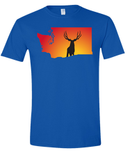 Load image into Gallery viewer, Short Sleeve T-Shirt Washington Royal Mule Deer Vibrant Design High Quality Tight Knit Ring Spun Low Maintenance Cotton Printed With The Newest Available Color Transfer Technology