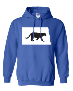 Pullover Hooded Sweatshirt North Dakota Royal Mountain Lion Vibrant Design High Quality Tight Knit Ring Spun Low Maintenance Cotton Printed With The Newest Available Color Transfer Technology