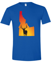 Load image into Gallery viewer, Short Sleeve T-Shirt Idaho Royal Elk Vibrant Design High Quality Tight Knit Ring Spun Low Maintenance Cotton Printed With The Newest Available Color Transfer Technology