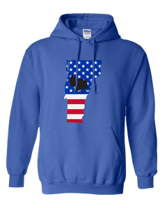 Pullover Hooded Sweatshirt Vermont Royal Turkey Vibrant Design High Quality Tight Knit Ring Spun Low Maintenance Cotton Printed With The Newest Available Color Transfer Technology
