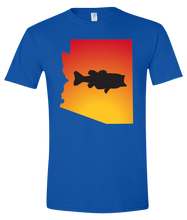 Load image into Gallery viewer, Short Sleeve T-Shirt Arizona Royal Large Mouth Bass Vibrant Design High Quality Tight Knit Ring Spun Low Maintenance Cotton Printed With The Newest Available Color Transfer Technology