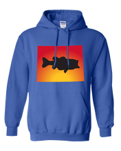 Load image into Gallery viewer, Pullover Hooded Sweatshirt Wyoming Royal Large Mouth Bass Vibrant Design High Quality Tight Knit Ring Spun Low Maintenance Cotton Printed With The Newest Available Color Transfer Technology