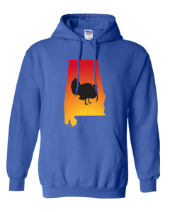 Pullover Hooded Sweatshirt Alabama Royal Turkey Vibrant Design High Quality Tight Knit Ring Spun Low Maintenance Cotton Printed With The Newest Available Color Transfer Technology