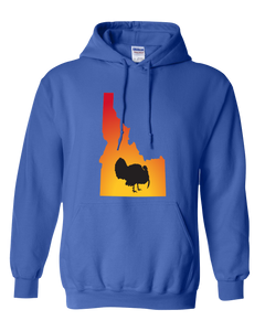 Pullover Hooded Sweatshirt Idaho Royal Turkey Vibrant Design High Quality Tight Knit Ring Spun Low Maintenance Cotton Printed With The Newest Available Color Transfer Technology