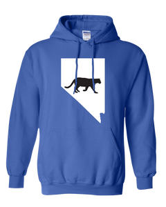 Pullover Hooded Sweatshirt Nevada Royal Mountain Lion Vibrant Design High Quality Tight Knit Ring Spun Low Maintenance Cotton Printed With The Newest Available Color Transfer Technology