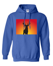 Load image into Gallery viewer, Pullover Hooded Sweatshirt Colorado Royal Whitetail Deer Vibrant Design High Quality Tight Knit Ring Spun Low Maintenance Cotton Printed With The Newest Available Color Transfer Technology