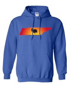 Pullover Hooded Sweatshirt Tennessee Royal Turkey Vibrant Design High Quality Tight Knit Ring Spun Low Maintenance Cotton Printed With The Newest Available Color Transfer Technology