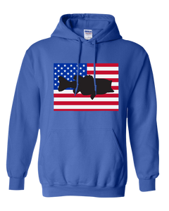 Pullover Hooded Sweatshirt Colorado Royal Large Mouth Bass Vibrant Design High Quality Tight Knit Ring Spun Low Maintenance Cotton Printed With The Newest Available Color Transfer Technology